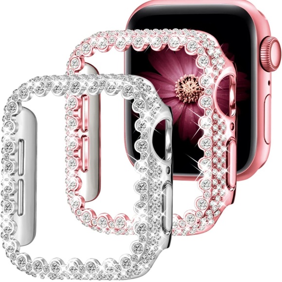 2 Pack Bling Lace Case Compatible with for Apple Watch Case 41mm Series 7 - Picture 1 of 7